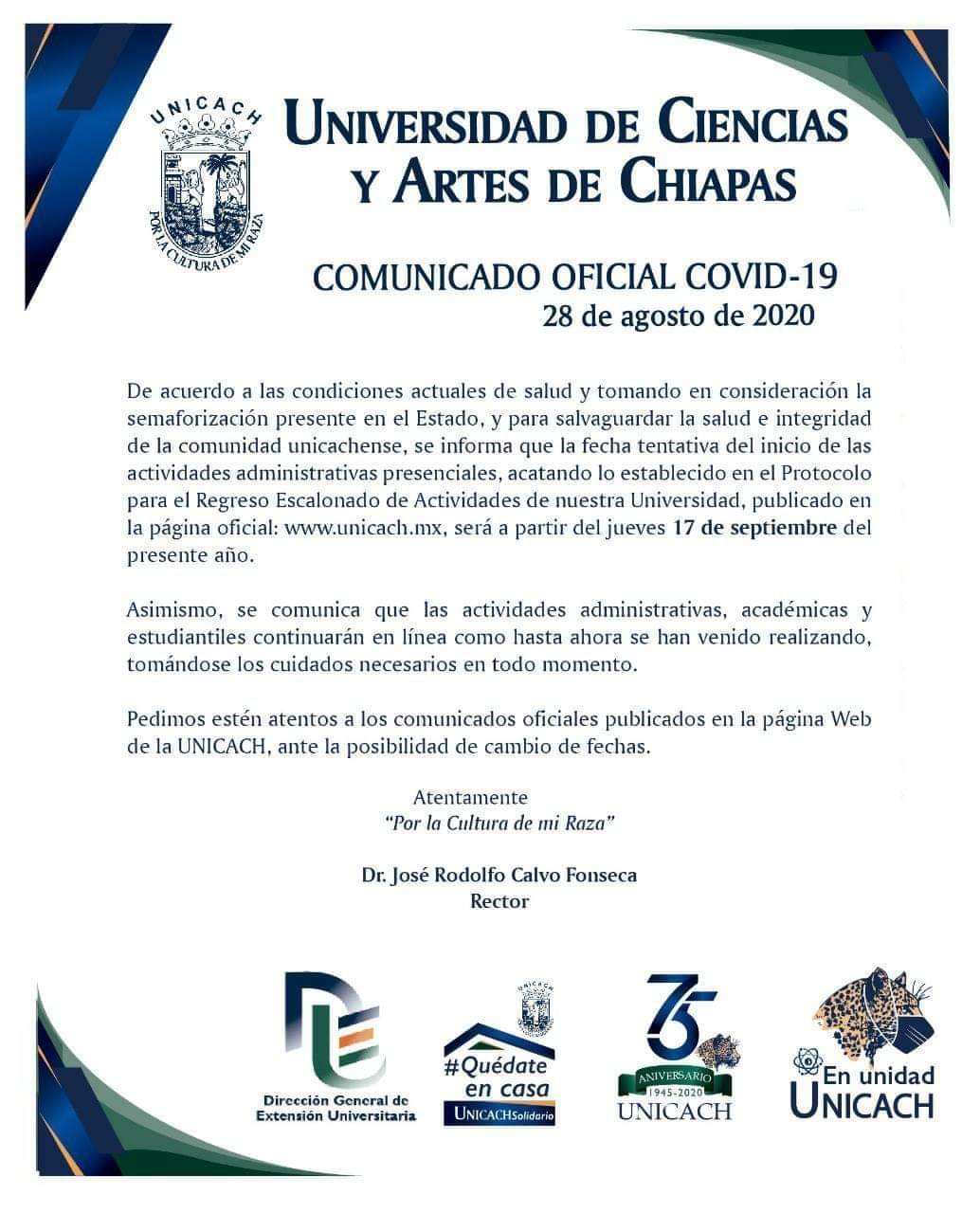 Comunicado oficial covid 19 29 08 19