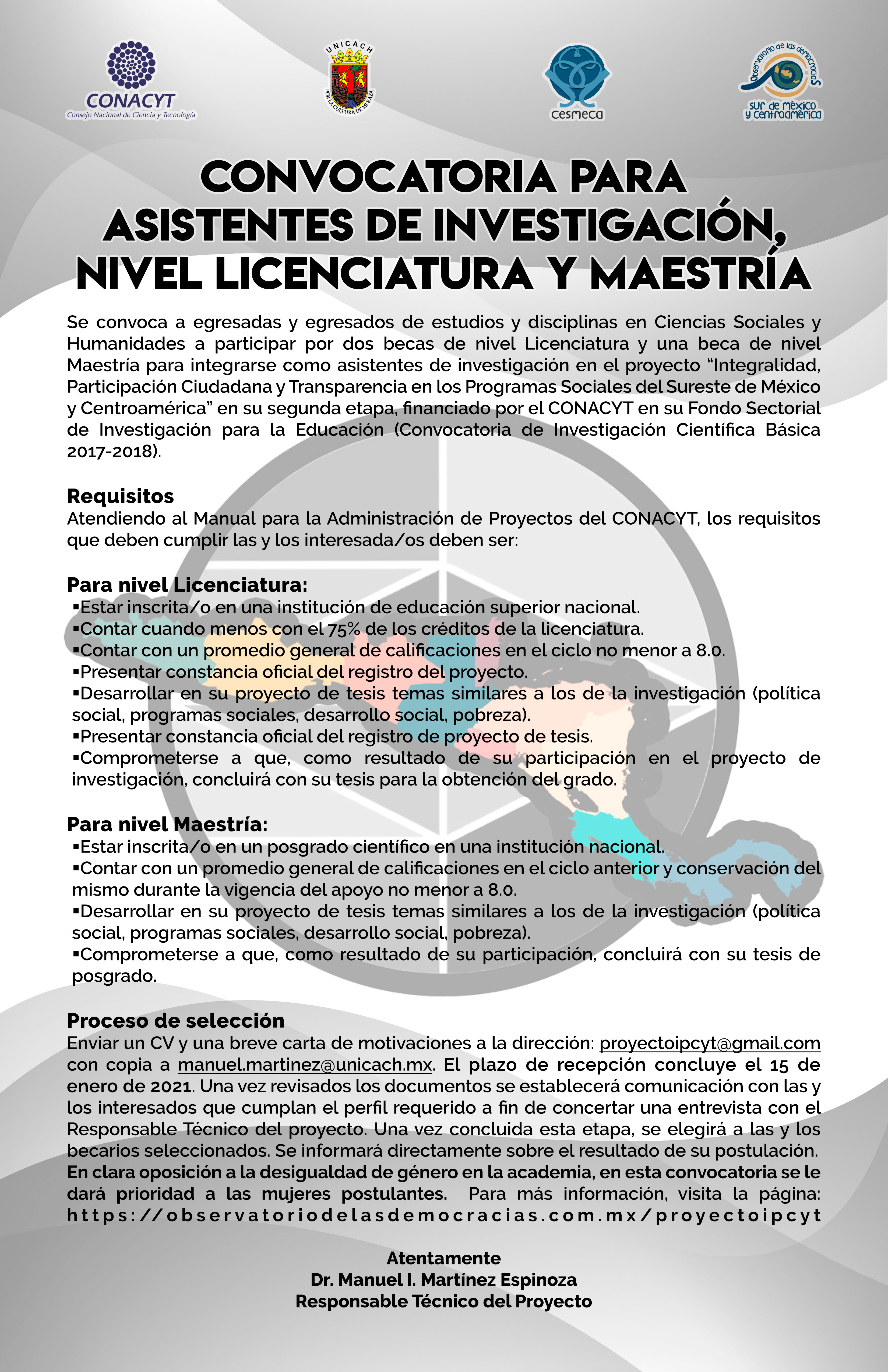 Convocatoria IPCyT 2a Etapa 2020